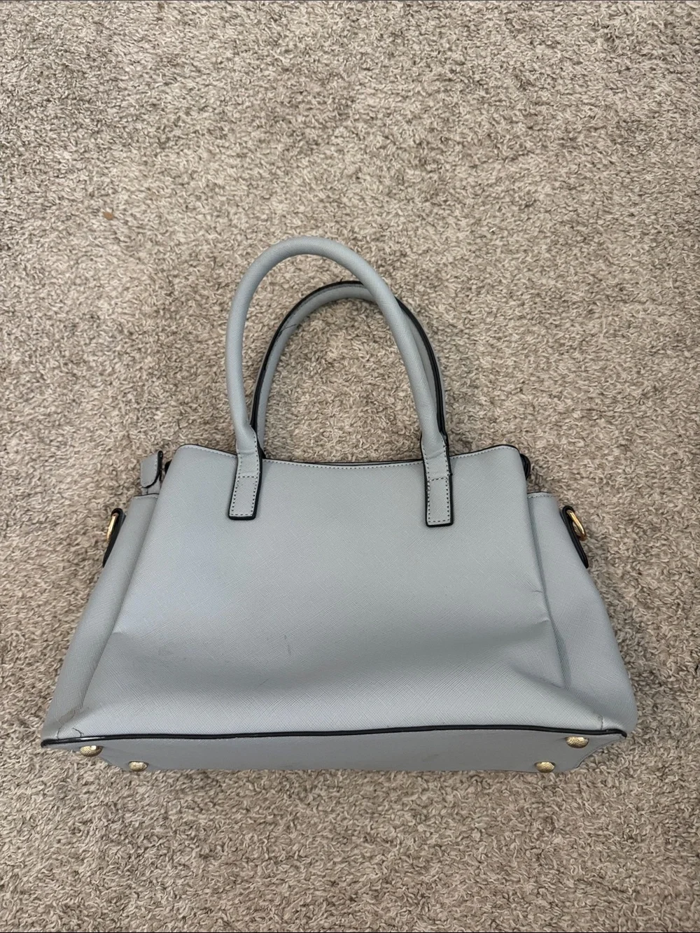 Classic Structured Tote Bag in Light Gray